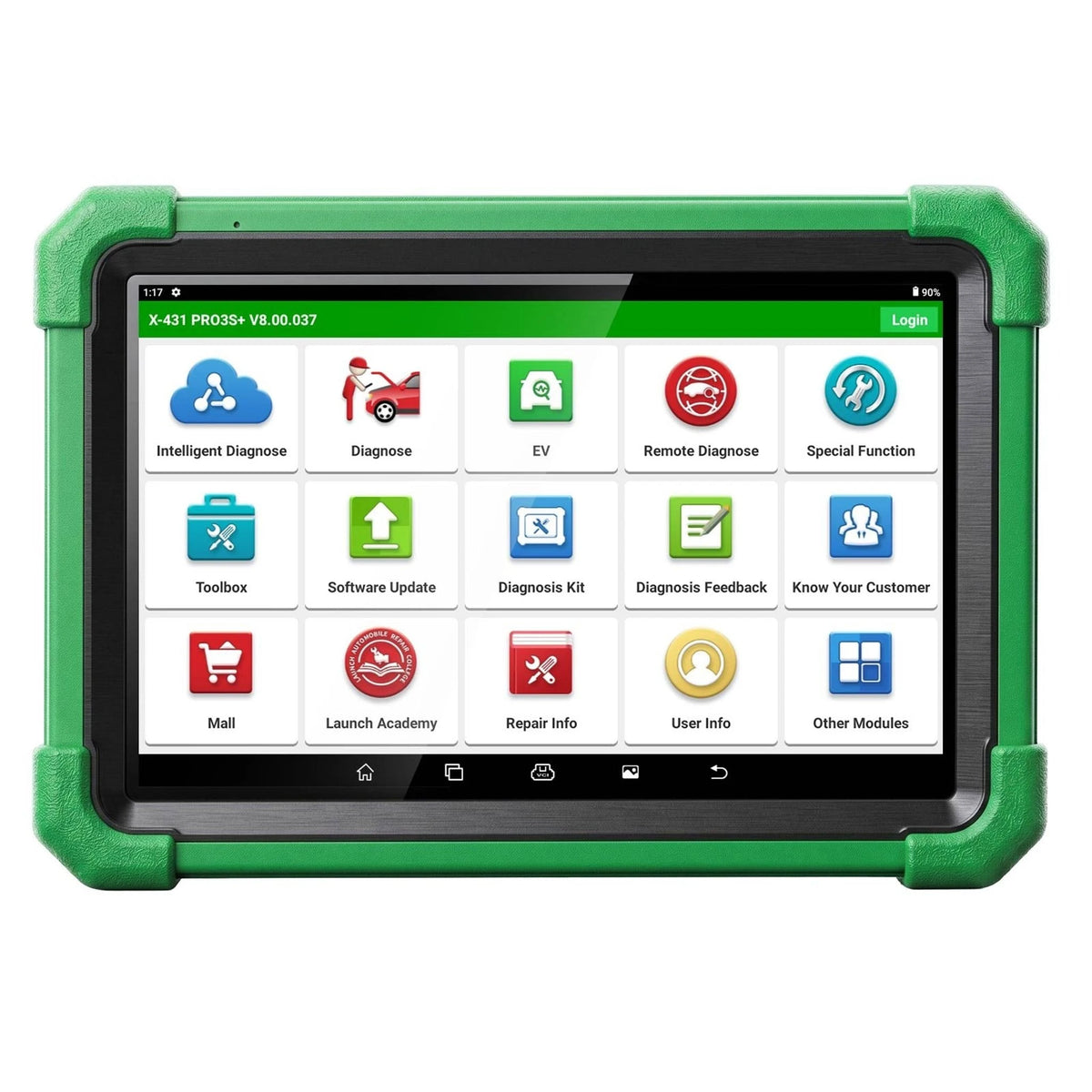 Launch X-431 PRO3S+ EV tablet vooraanzicht