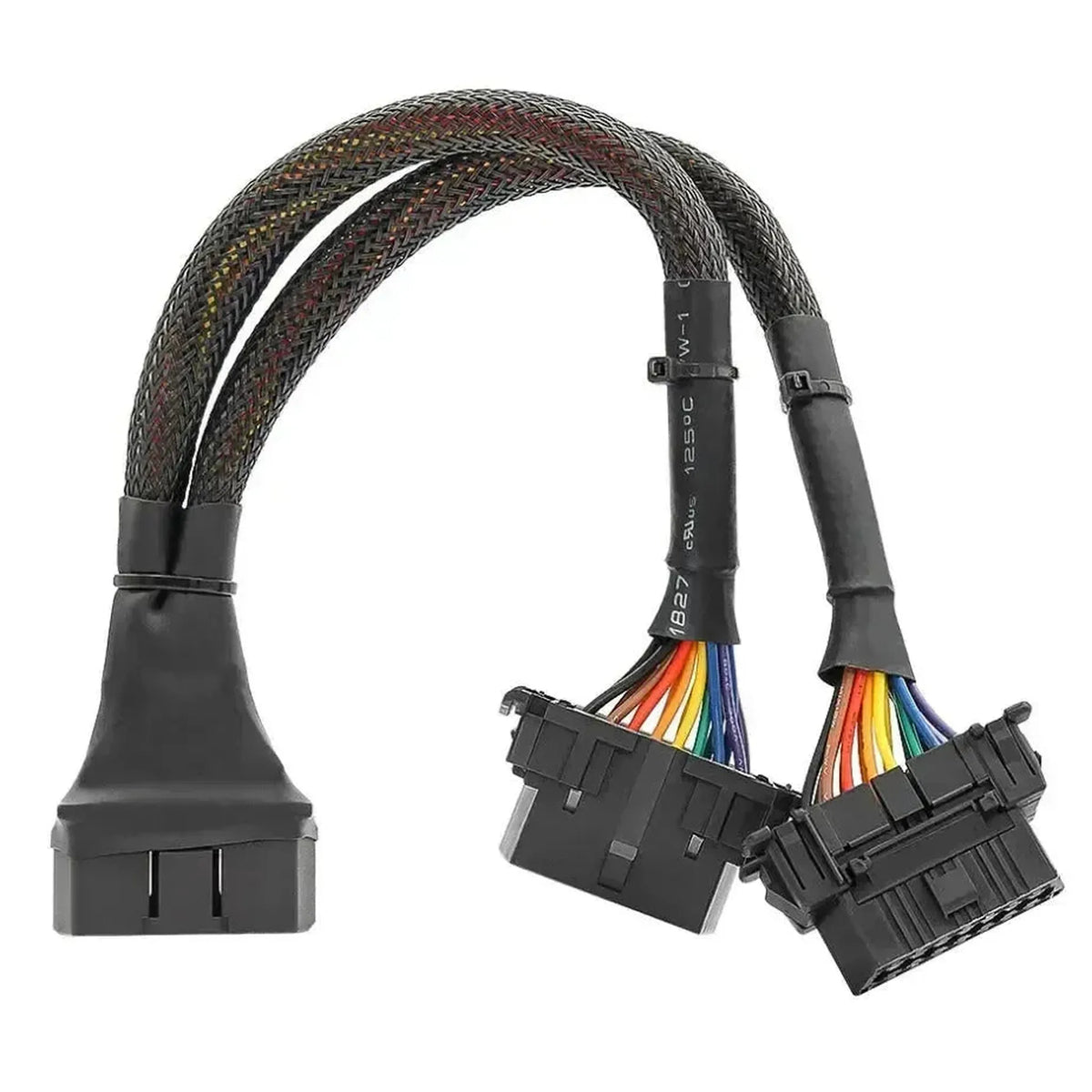 16-pins OBD2 Nylon Verleng- en Splitterkabel 2-delig (30 cm) | Interface