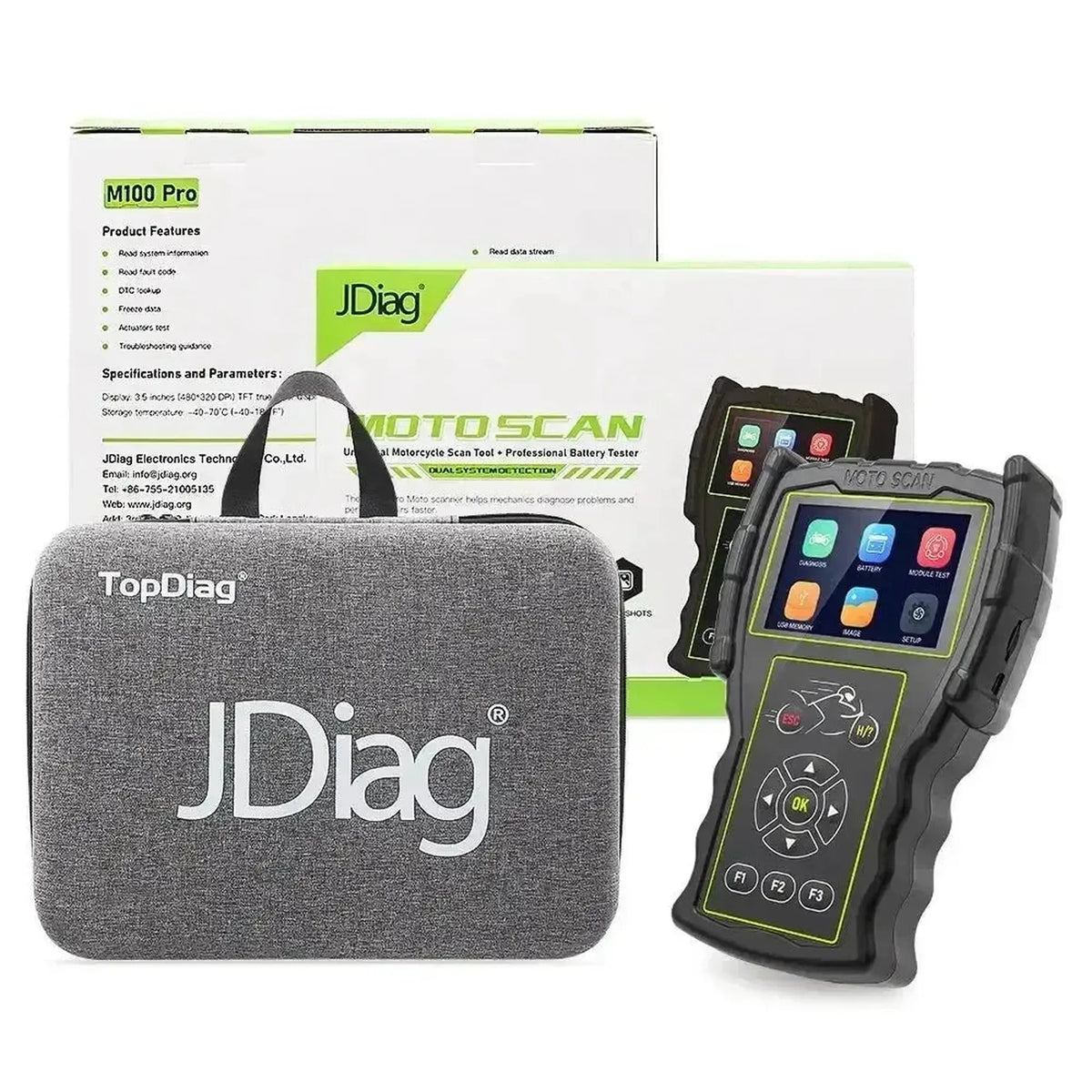 JDiag M100 Pro Full Motorcykel Diagnostikeringsværktøj