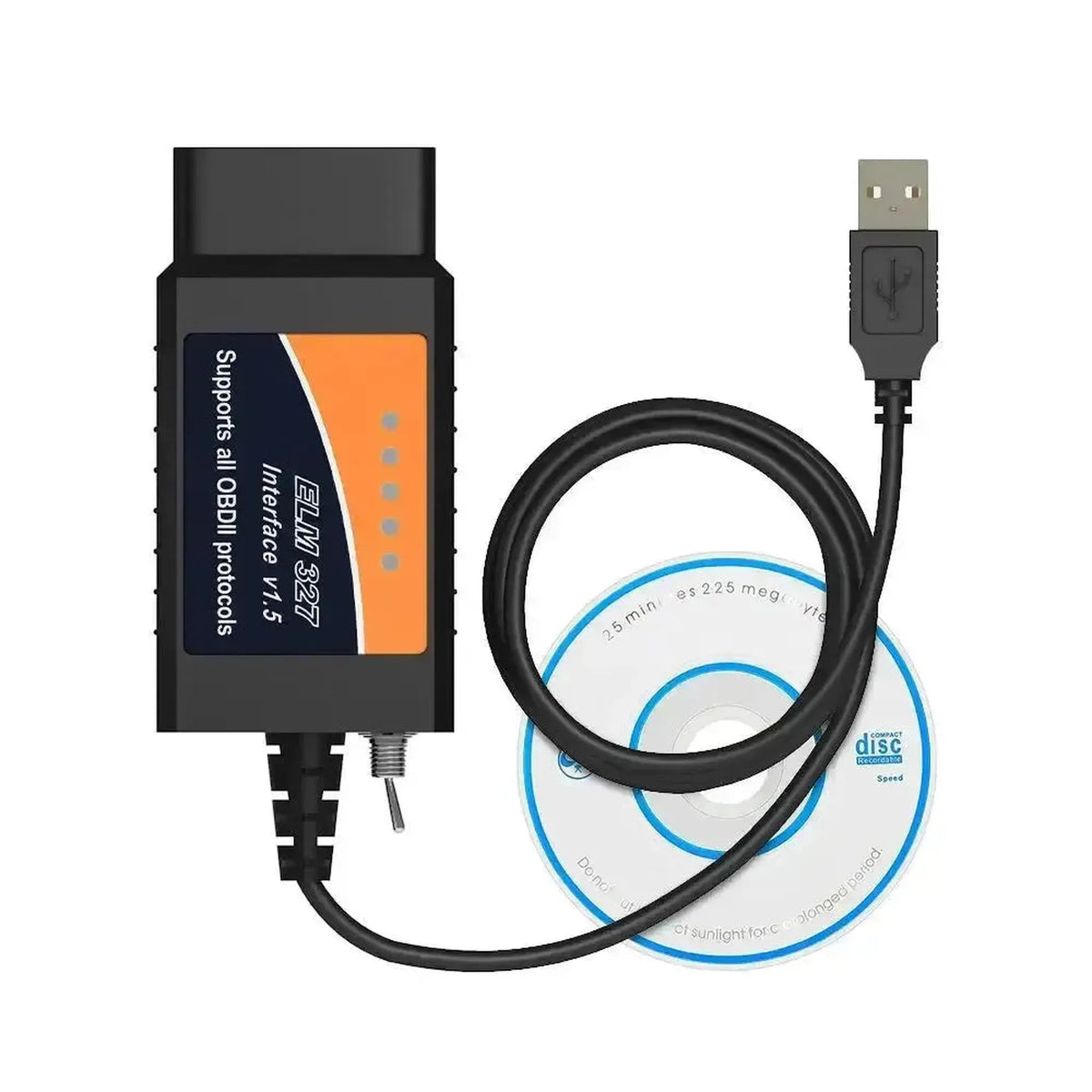 Universele ELM327 (FT232RL) (HS/MS-CAN Switch) | USB-Interfacekabel
