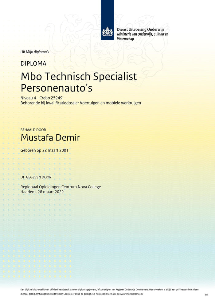 Mbo Technisch Specialist Personenauto's
